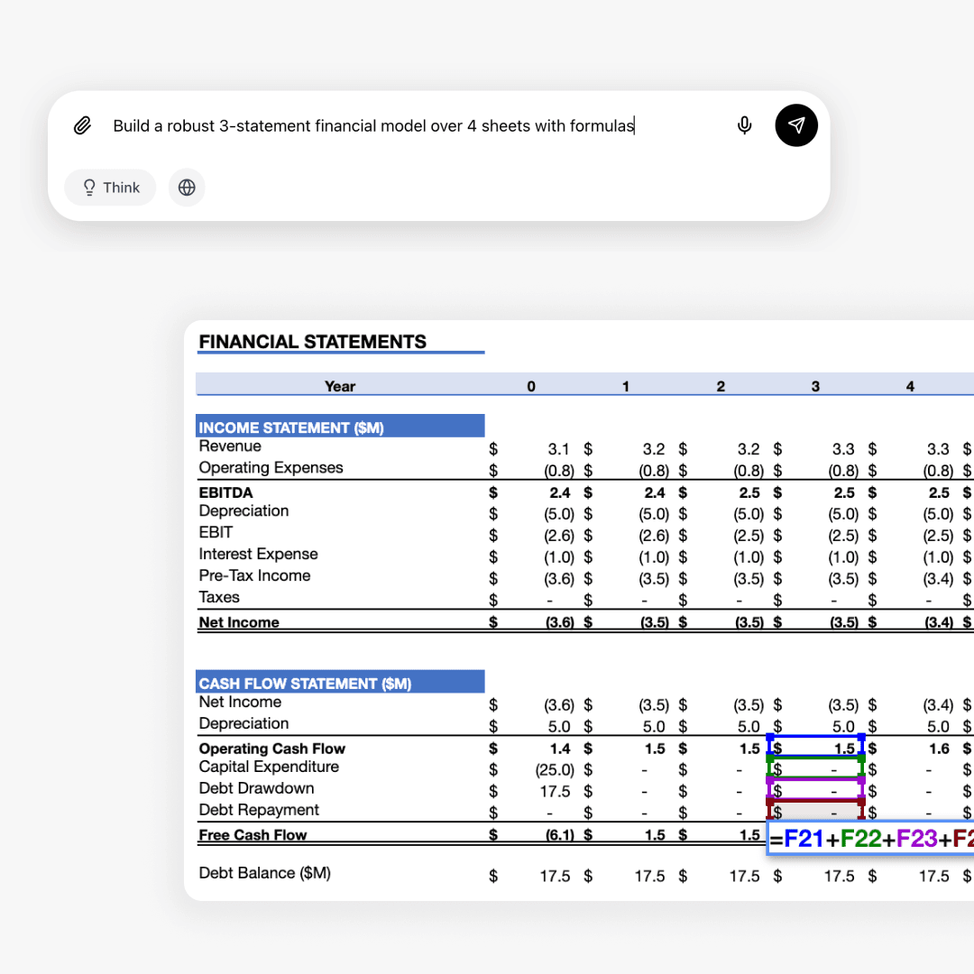 AI-powered chat interface for spreadsheets
